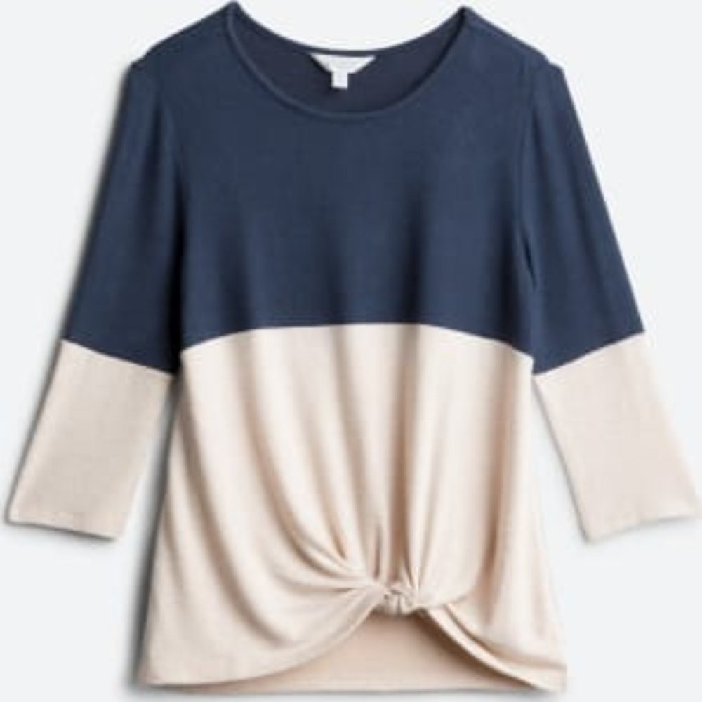 Front Tied Brushed Knit Top